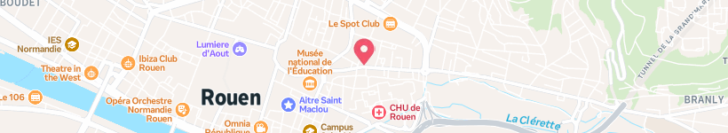 Map Of Le First, Rouen, France, Restaurant